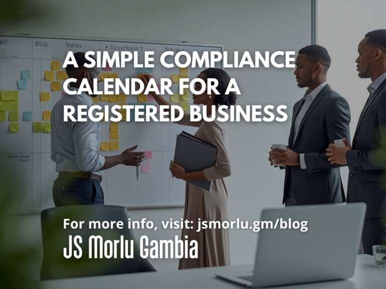A Simple Compliance Calendar for a Registered Business